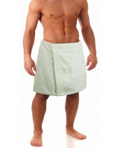 Men's Terry Velour Body Wrap, White (One Size)