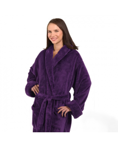 Tahoe Micro Fleece Shawl Collar Robe Purple